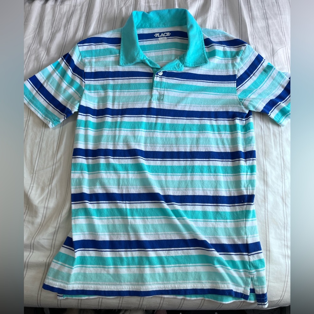 Boy’s XL The Children’s Place polo shirt, blue and green striped